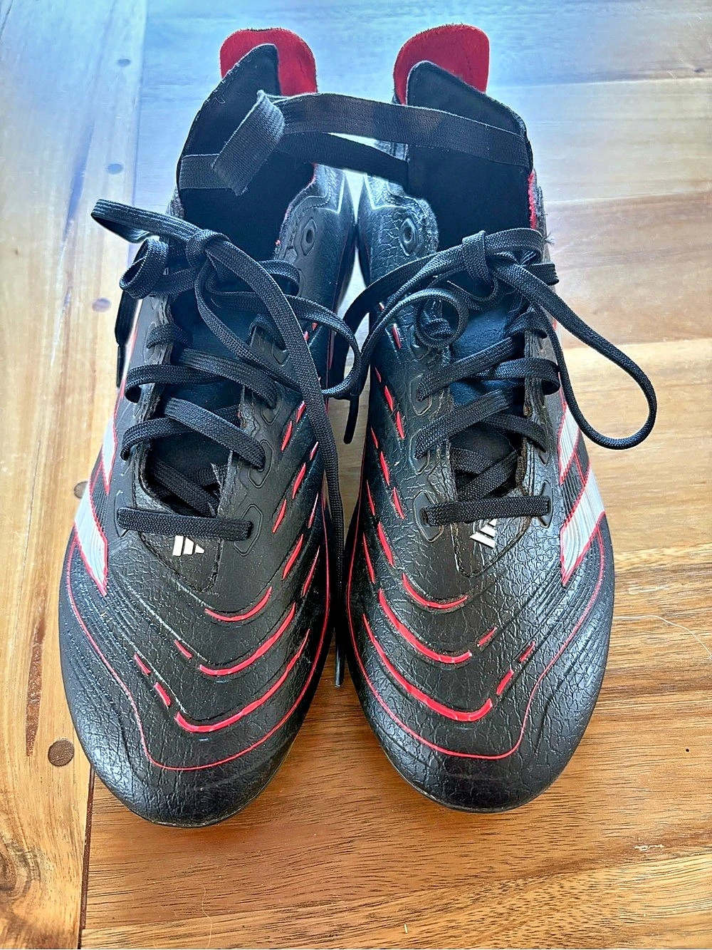adidas Predator Elite Fold-Over Tongue FG Soccer Cleats Black & Red US 8